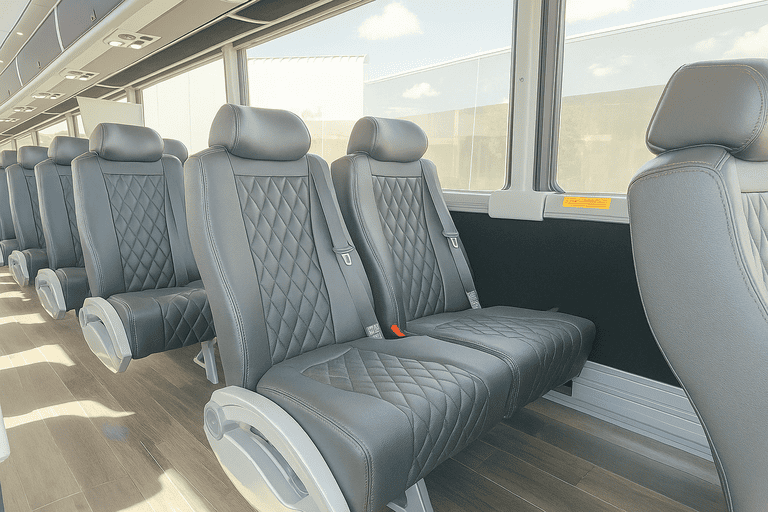 interior of Terre Haute Coach Bus Service charter bus